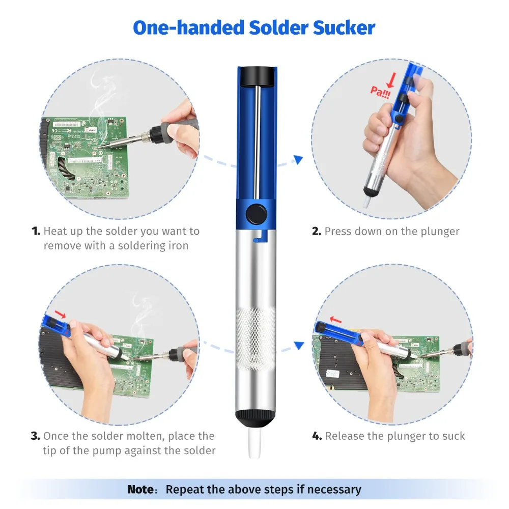 Вакуумный насос для демонтажа припоя инструмент удаления с 2 нейлоновыми