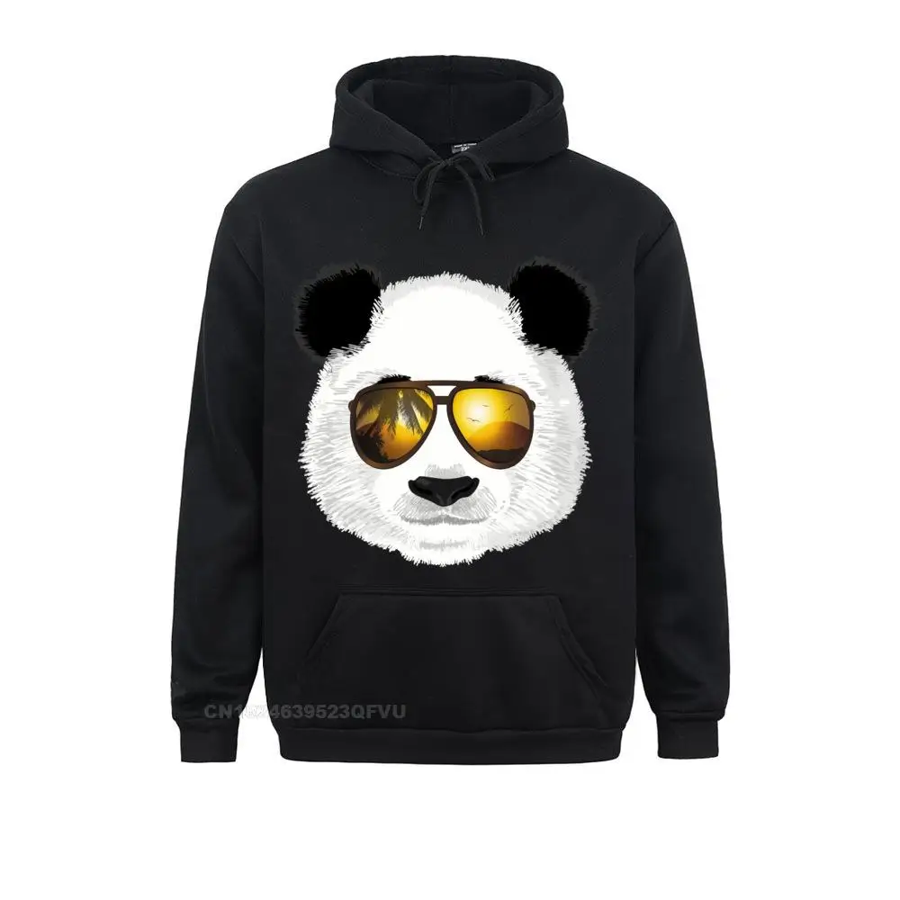 Beach Panda With Sunglasses Classic Hoodies Men Chinese Cartoon Cute Animal Amazing Premium Tees Fitness Harajuku Anime Sweater