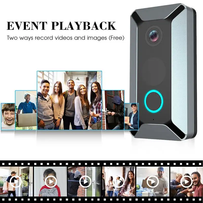Wi-Fi видео-дверной звонок 1080P Беспроводной Смарт Секьюрити, Камера дверной звонок 2-way Talk пассивный инфракрасный детектор движения Ночное видение видео домофон