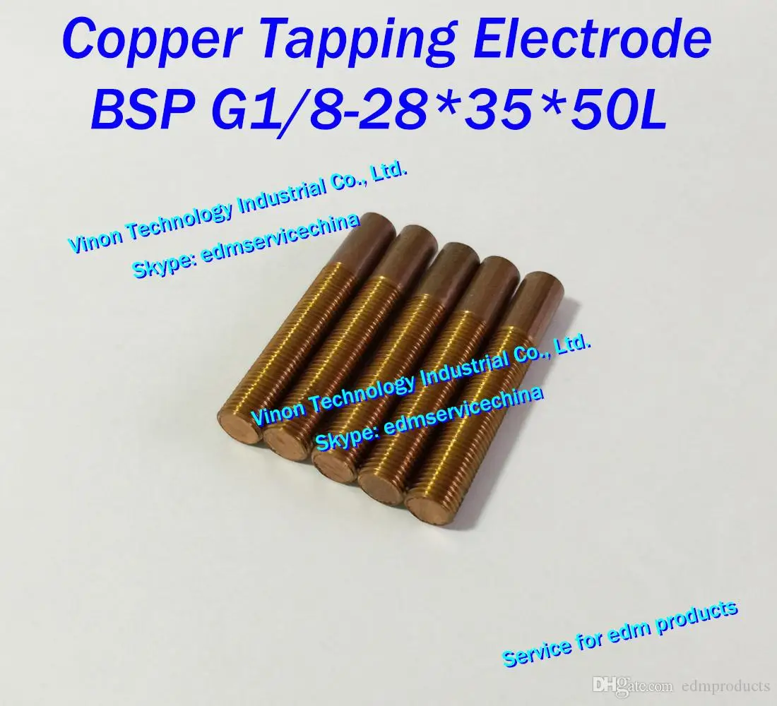 

(5PCS) BSP G1/4-19 Copper thread electrode (straight thread type) EDM tap electrode copper BSP orbital, British Pipe Thread