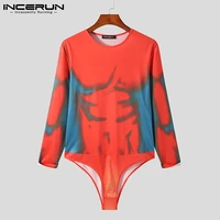 incerun mens hot sale casual all match loungewear onesies long sleeve comeforable rompers breathable mesh bodysuits s 5xl 2021