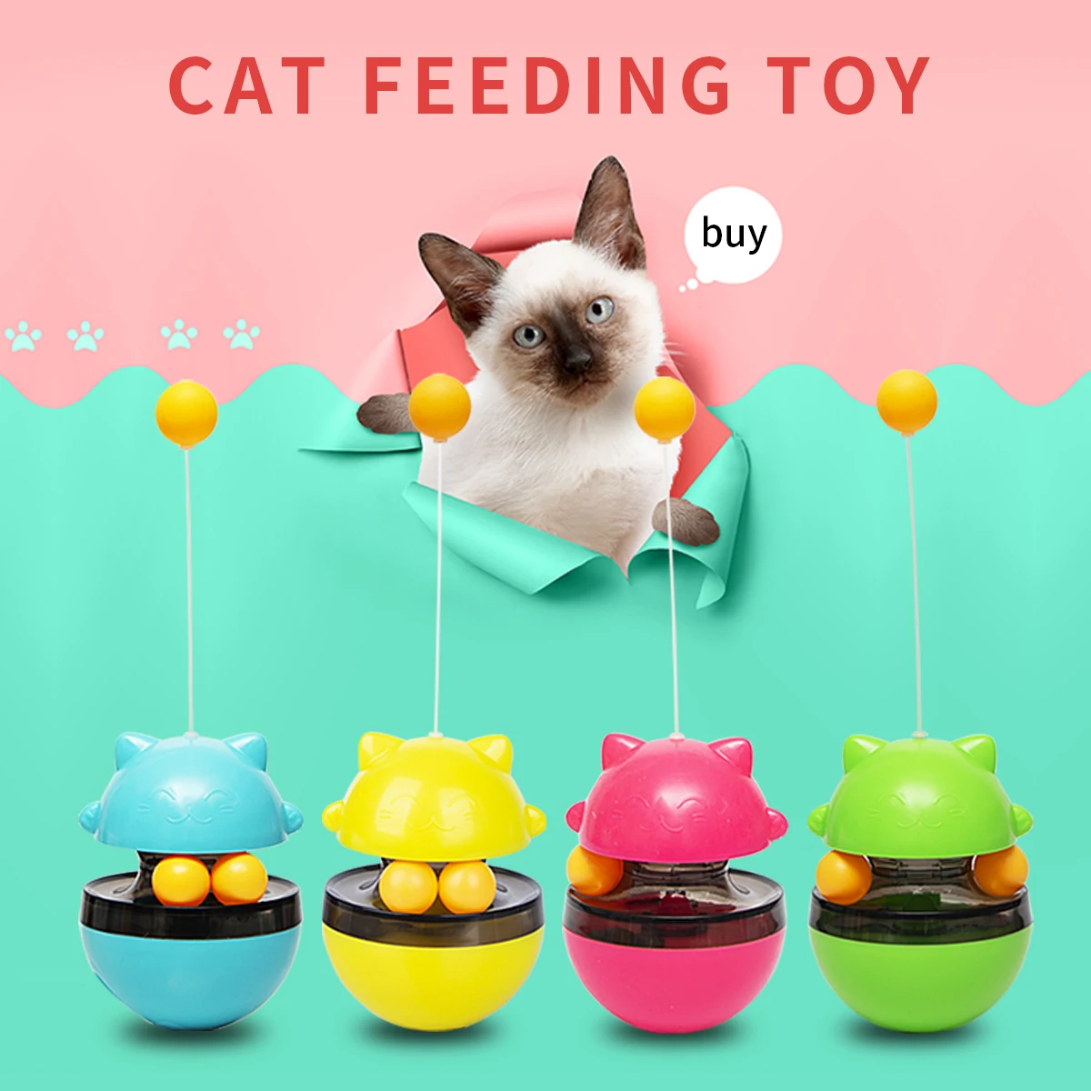

Fun стакан игрушки для домашних котов медленно Еда развлечений игрушки кошки Регулируемый утечки мяч в внимание палочки для кошек игрушки дл...