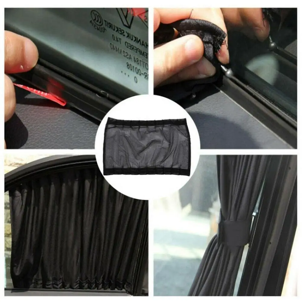 

2021 New 2 Pcs Car Anti-UV Side Window Sunshades Car Windshield Curtain Block Rear Shade Auto Of For Most Window