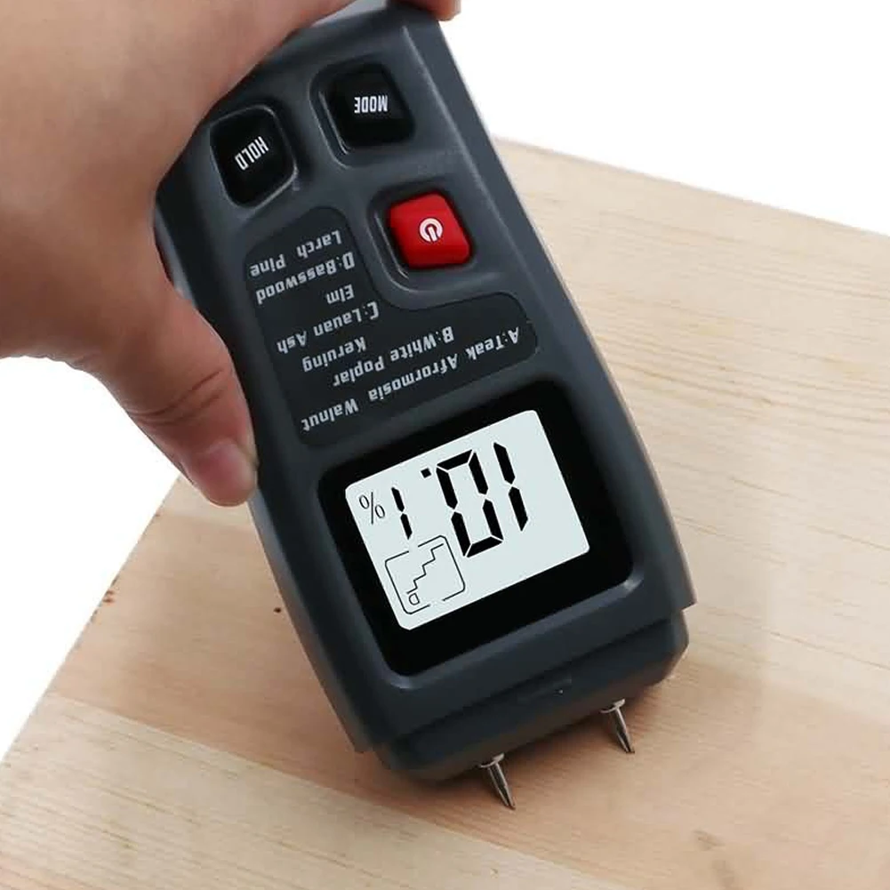 

NEW Black 0-99.9% Two Pins Digital Wood Moisture Meter Wood Humidity Tester Hygrometer Timber Damp Detector Large LCD Display