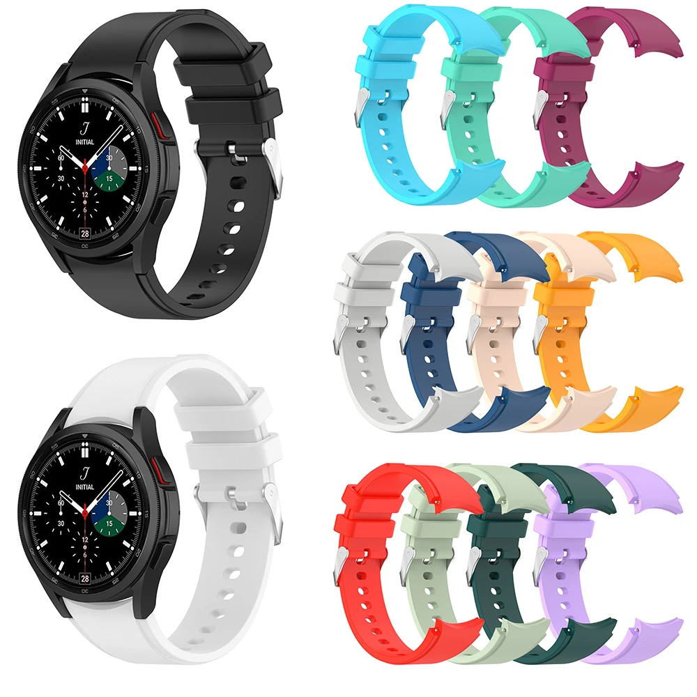 

Ремешок силиконовый для Samsung Galaxy Watch 4 44 мм, оригинальный умный Браслет для наручных часов Samsung Galaxy 4 Classic 46 мм, 20 мм