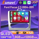 Eunavi 4G 2 din Android 10 автомобильный Радио мультимедийный видео плеер для Ford Focus 2 3 Mk2 MK3 2004 - 2011 хэтчбек GPS Carplay DVD