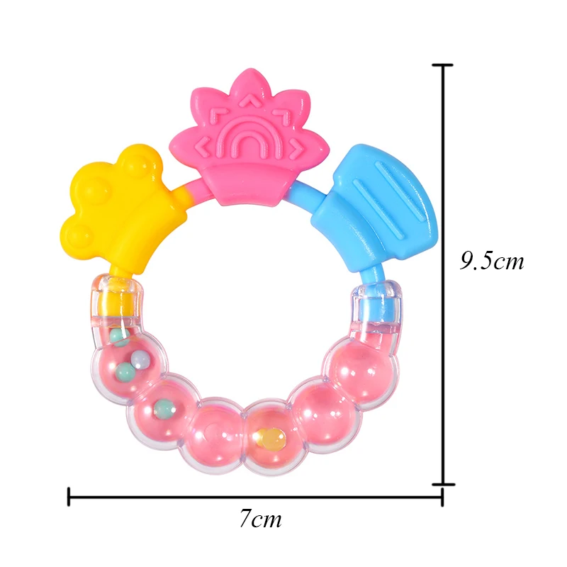 

Baby Molar Solid Tooth Soft Silica Gel Rattle Teether Toy Newborn Chews Food Grade Silicone Teethers Infant Training Bed Toy New