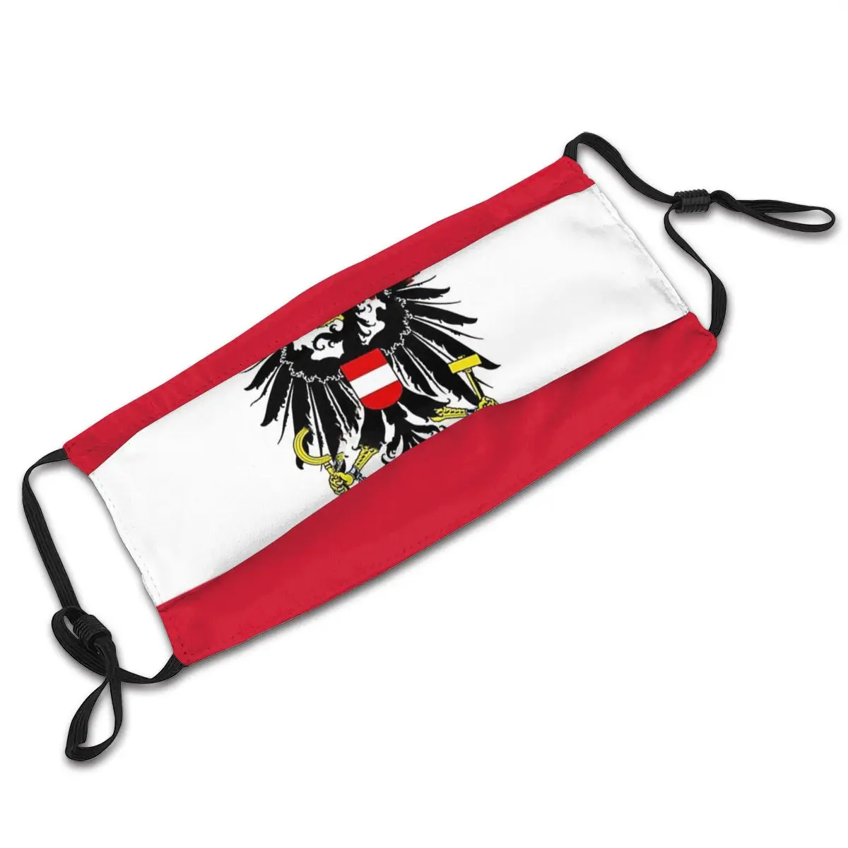

Austrian State Flag National Flag Vintage Graphic Austria Lovers Reusable Dustproof Protection Respirator Mask with Filters