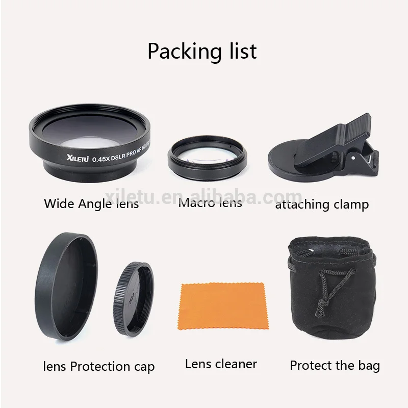 

XILETU Universal Mobile Camera Lens Fish eye & Wide Angle & Macro Clip Lens for iPhone