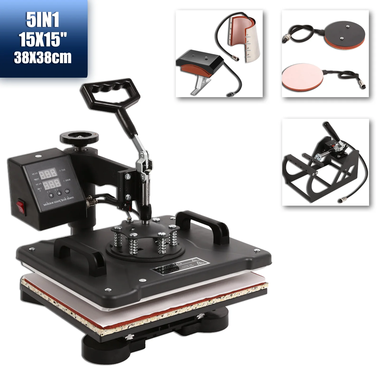 Термопресс 5 в 1 многофункциональный Железный пресс для бейсбольной кепки 38 х38 см