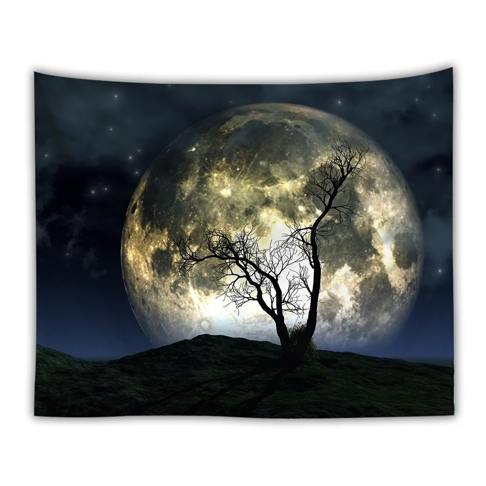 

Moon Tree Tapestry Forest Astronaut Forest Mandala Bohemia Wall Hanging Printed Psychedelic Wall Cloth Tapestries Rug Blanket