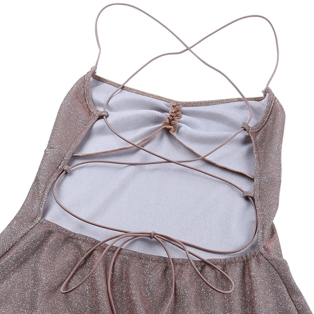 

Sexy Mini Dress Women Spaghetti Strap Dresses Summer Fashion Novel Party Club Elegant Slim Skinny Sleeveless Backless Dresses