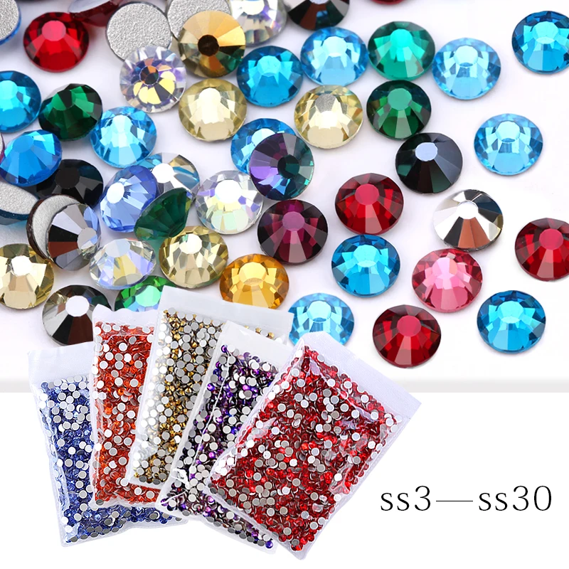 Блестящие стразы QIAO без горячей фиксации, хрустальные стразы для ремесла, художественного оформления лица, шитья и ткани, украшения для ногтей