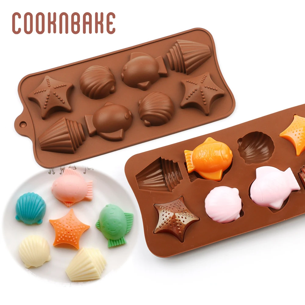 COOKNBAKE Shell силиконовые шоколадные конфеты формы рыбы Форма печенья торт из желе