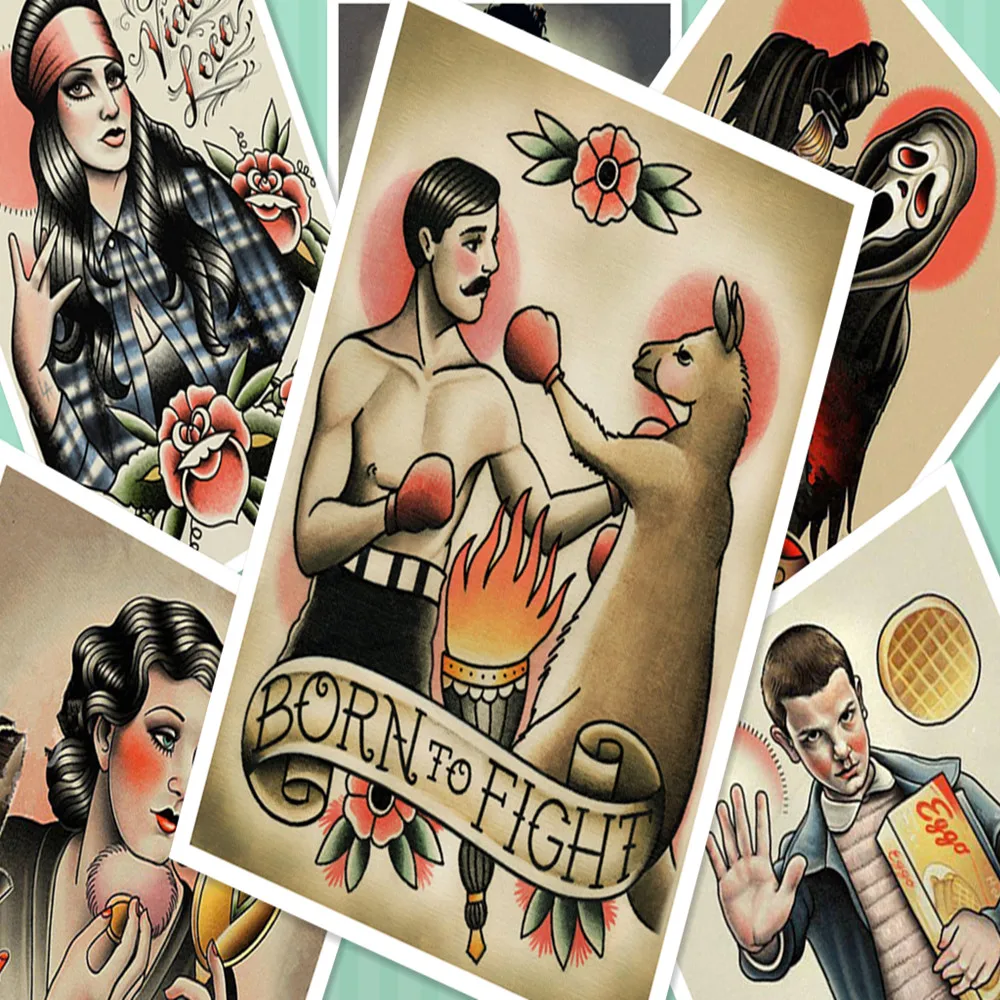 Винтажные постеры с рисунком для парикмахеров крафт бумага картина интерьера