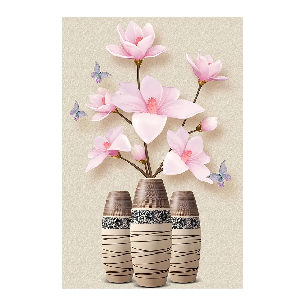 Yulan Цветочная ваза с магнолией алмазная живопись круглая полная дрель мозаика