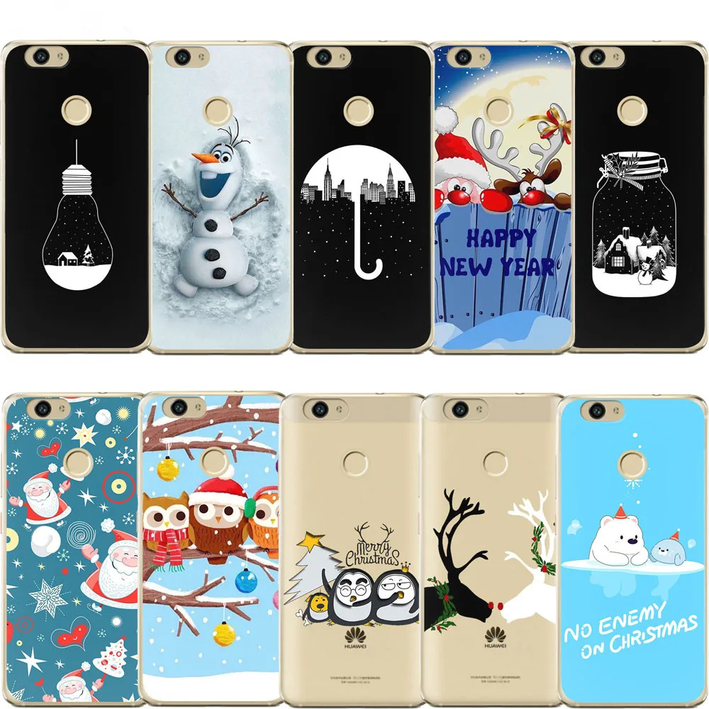 Christmas Printed Silicone Smart Phone Case For Huawei P10 Plus P20 Pro P30 Mate 10 20 Y5 2017 Mobile Back Cover |