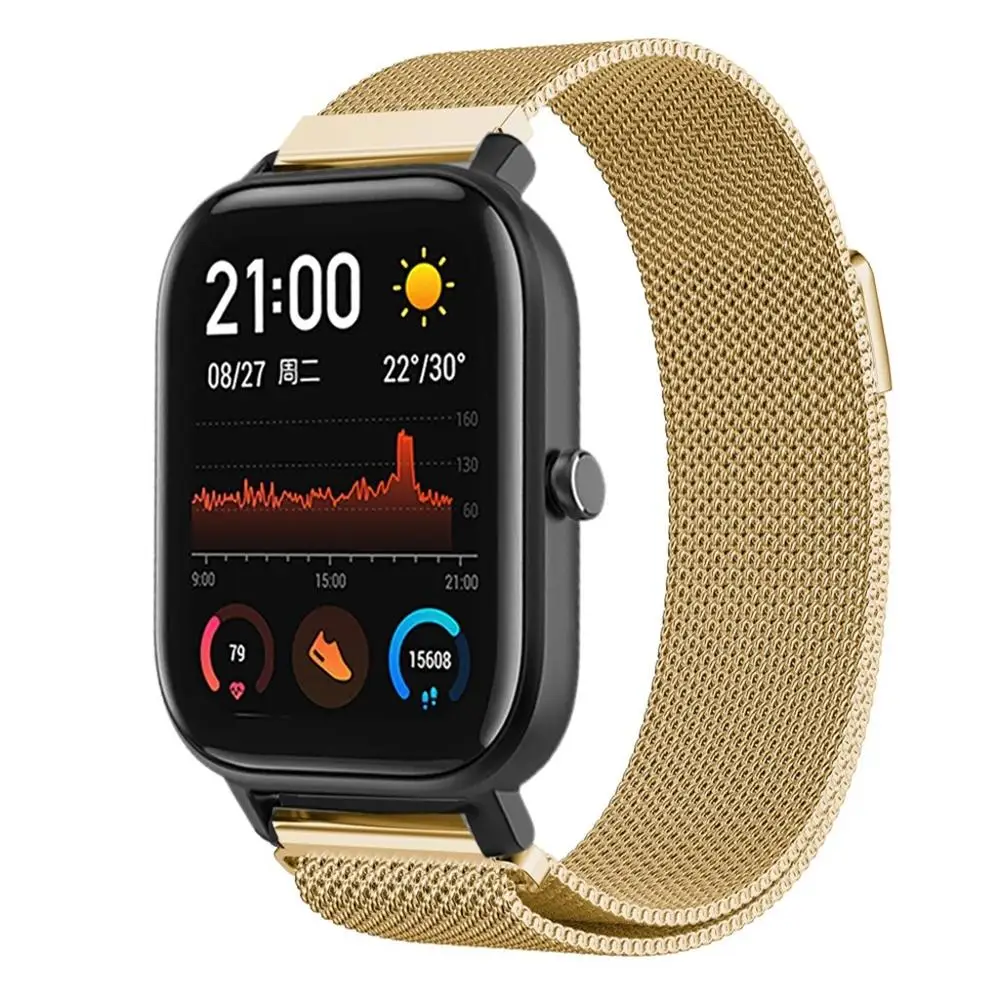 20 мм металлический ремешок-браслет для Xiaomi Huami Amazfit GTS Смарт-часы ремешок из нержавеющей стали сменный ремешок для Amazfit Bip Youth