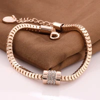 1pc fashion 2021 new womens rhinestone rose gold crystal bracelet high quality alloy bangle jewelry for girls gifts