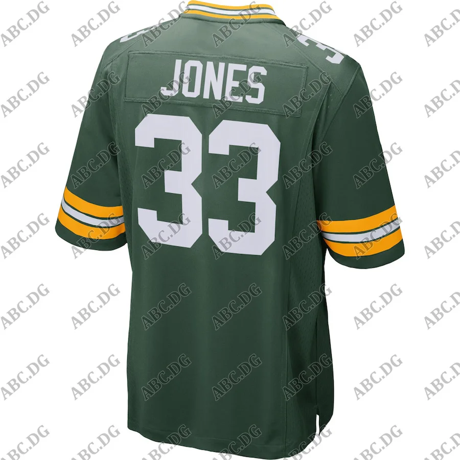 

Customized Stitch American Football Jersey Men Women Kid Youth Green Bay Aaron Jones Green Player Game Jersey