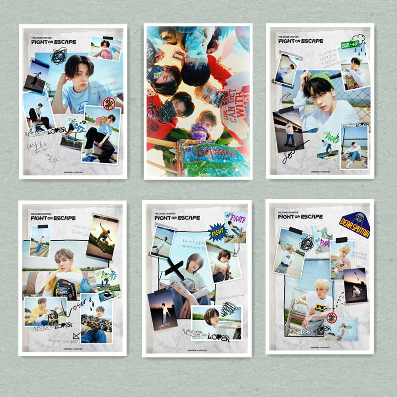 

2 шт./компл. KPOP TXT новый альбом борьба за побег рисунок концепция фото постер SOOBIN YEONJUN Наклейка на стену украшение комнаты картина M75