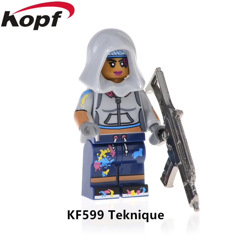 KF599 Without Box Одиночная строительных блоков с металлическим оружейным стрелком игра небо лиса выгорание Белый Костюм Фигурки для детей Коллекция игрушек KF671 - Color: KF599 Without Box