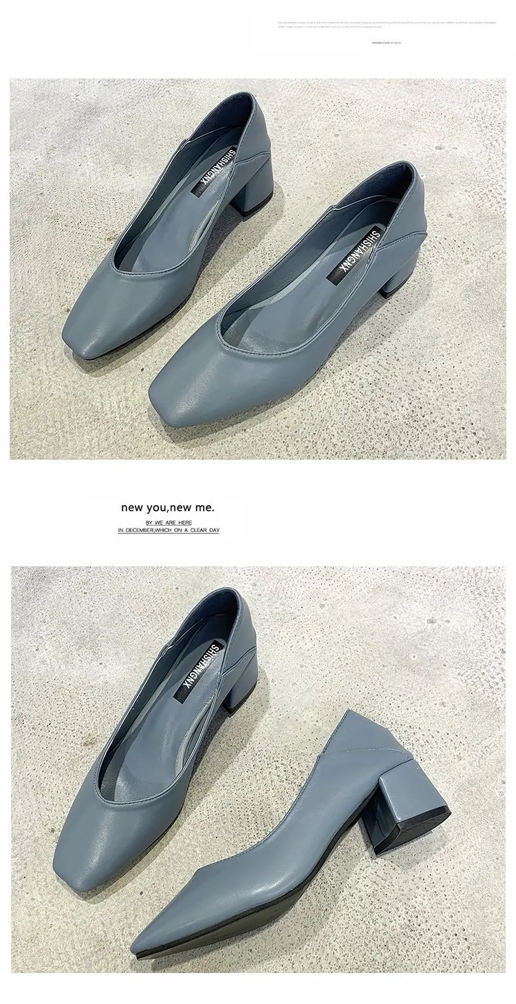 FeiYiTu/ г., весенние туфли-лодочки на высоком каблуке в стиле ретро туфли из лакированной кожи с квадратным носком без застежки Женская пикантная обувь, chaussure femme