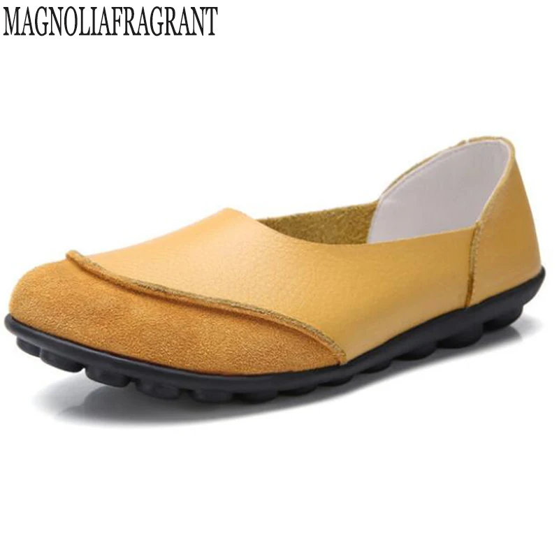 Туфли женские из натуральной кожи плоская подошва Горох Нескользящие