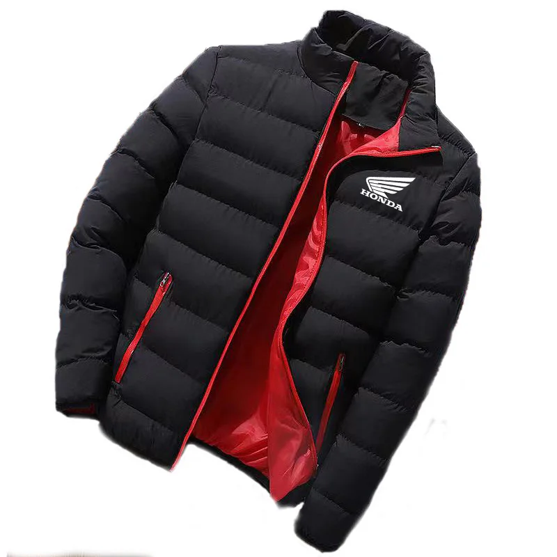 

2021 men's winter jacket Honda long sleeve Baseball Jacket windbreaker zipper windbreaker lining Plush jacket men's coat men's c