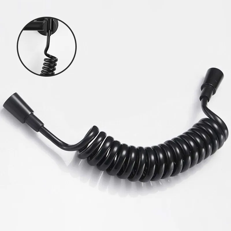 Матовая черная ручная Лейка для душа настенный набор со шлангом и держателем