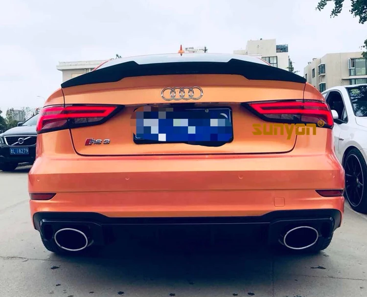 A3 задний бампер для губ Диффузор с выхлопной трубы глушителя для Audi A3 стандартный бампер- RS3 стиль