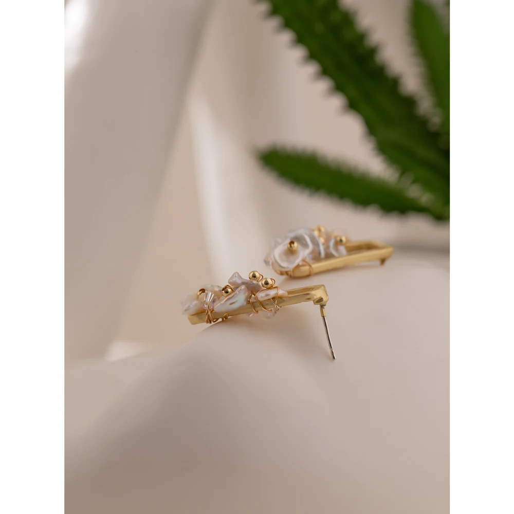 Модные элегантные висячие серьги Yhpup с натуральным жемчугом изысканные