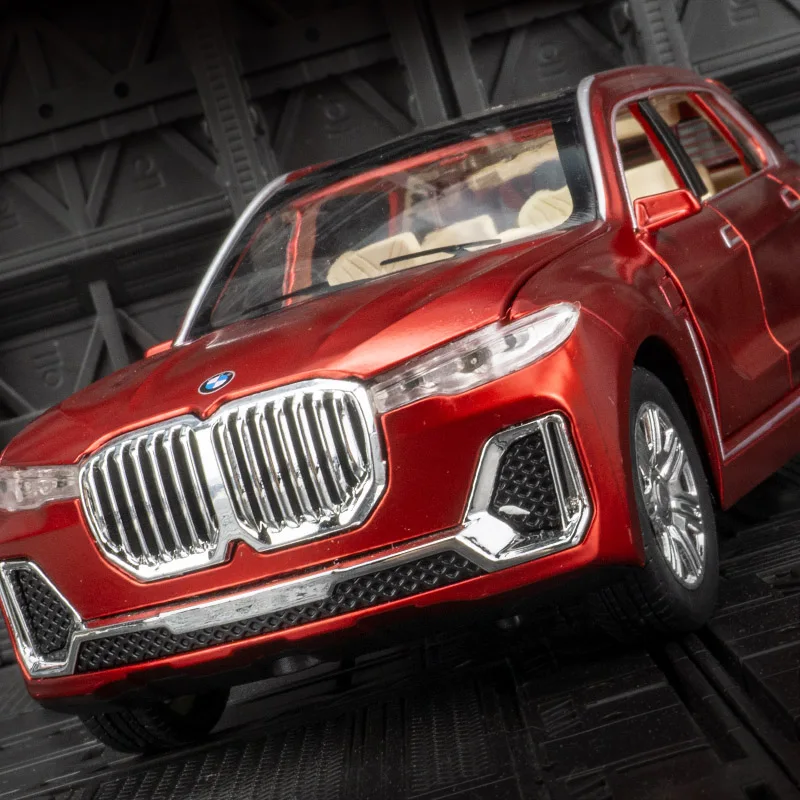 

Модель автомобиля BMW X7 SUV высокой модели, металлическая Игрушечная машина, рождественские подарки для детей, подарок на день рождения, колле...