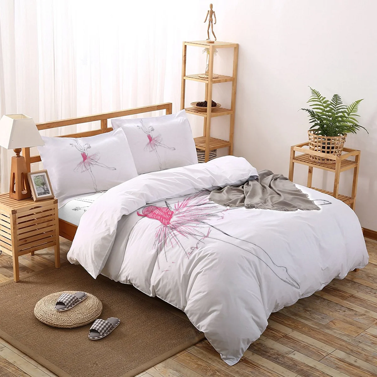 

Hand Drawn Sketch Ballet Girl Bedding Set For Home Duvet Cover Set Bedclothes Bed Linens Sheet Queen King Size Qulit Covers