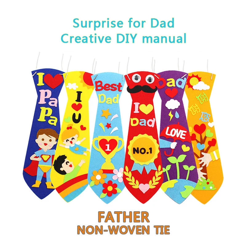

Kindergarten DIY lots arts crafts father's day Dad tie crafts kids educational for children's toys gift girl/boy