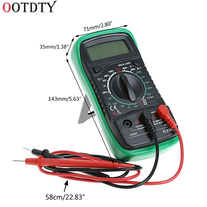 Цифровой мультиметр OOTDTY XL830L ручной измеритель температуры с ЖК дисплеем без