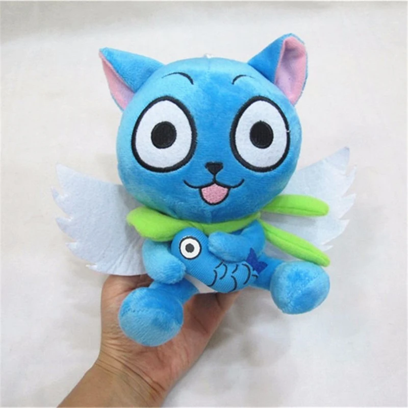 18 см/7 &quotАниме Сказочный хвост синий Счастливый Кот милая плюшевая игрушка