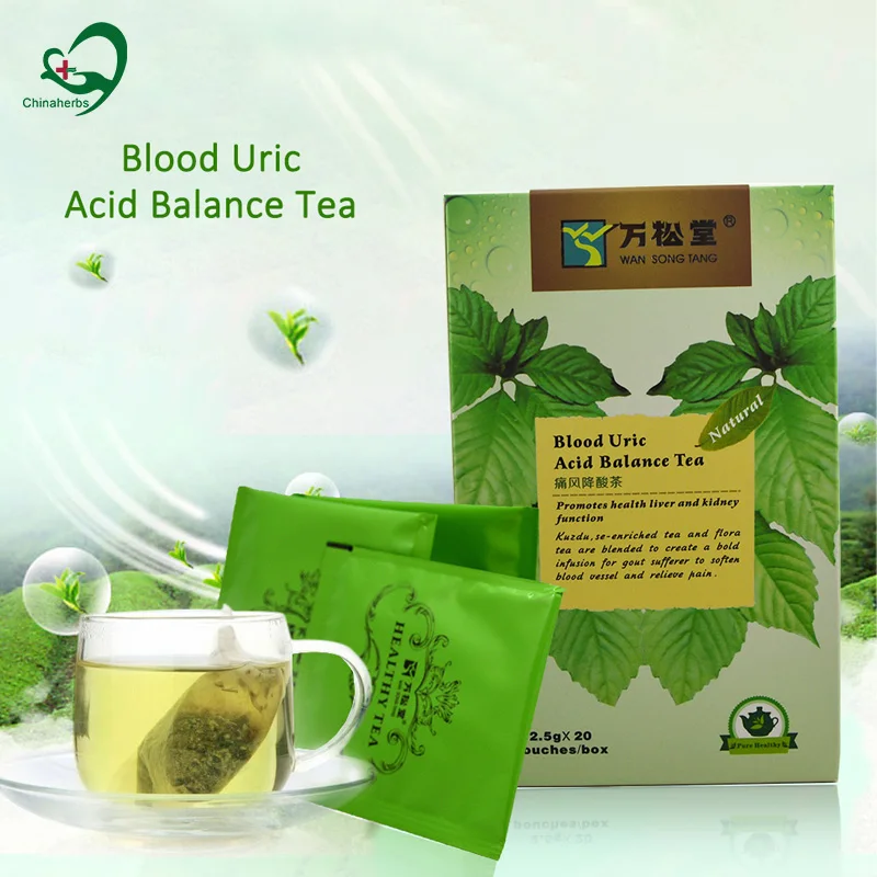 

40 Pcs/2 Packs Natural Herbas Blood Uric Acid Balance Diuretic Reduce Blood Fat Enhance Immunity Gout Treatment Teabags