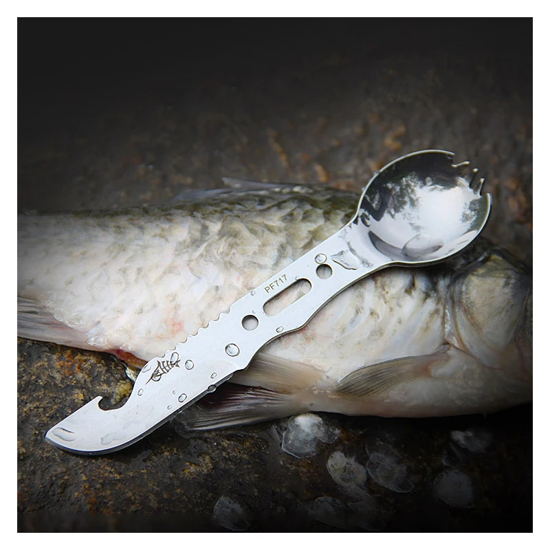 Многофункциональный Открытый кемпинговая вилка нож набор ложек 210 Стальной