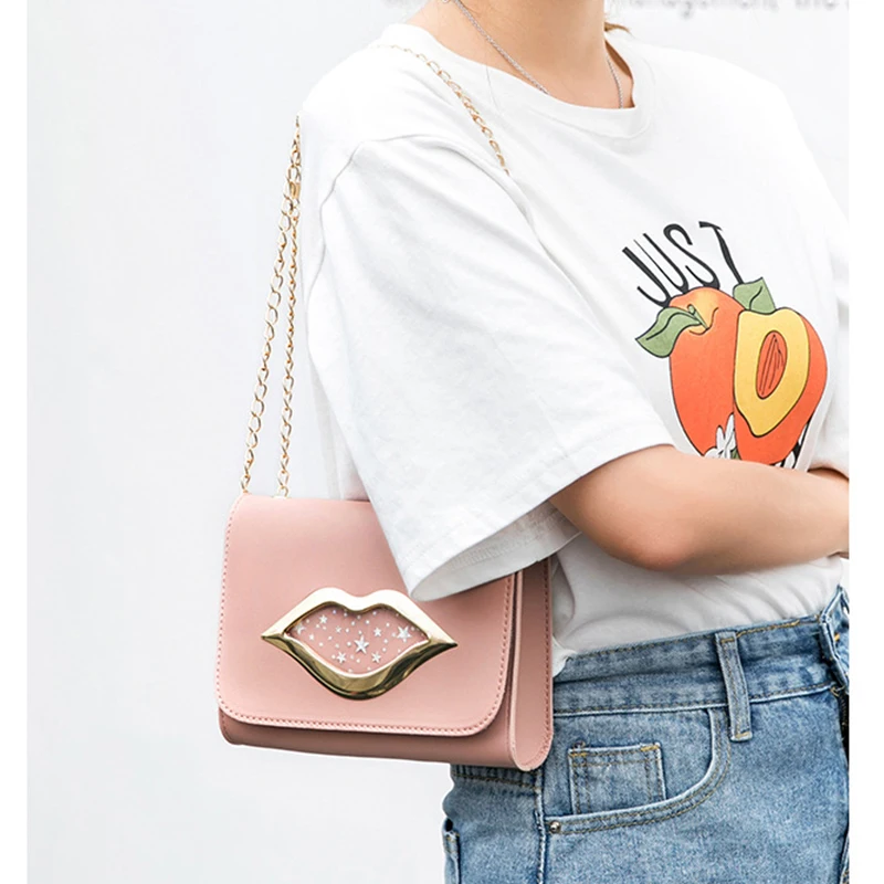 Женская сумка-конверт QUDAI новинка 2020 клатч с украшением в виде губ