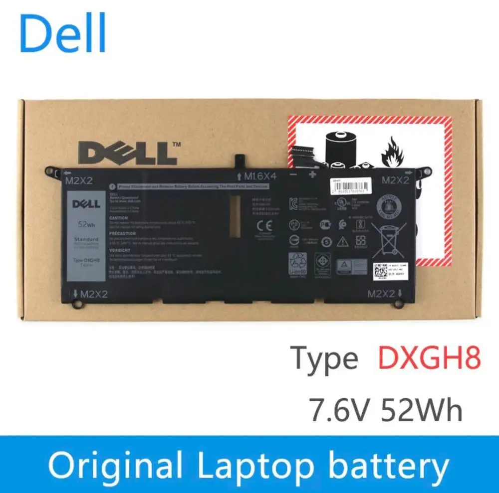 Оригинальный новый запасной аккумулятор для ноутбука Dell XPS13 9370 9380 7390 DXGH8 7 6 в 52 Вт/ч