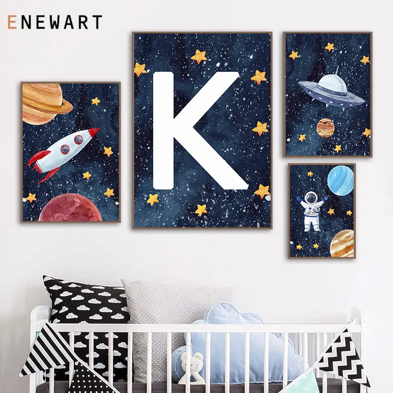 В виде космонавта тема Холст плакат заглавной настенная живопись искусство