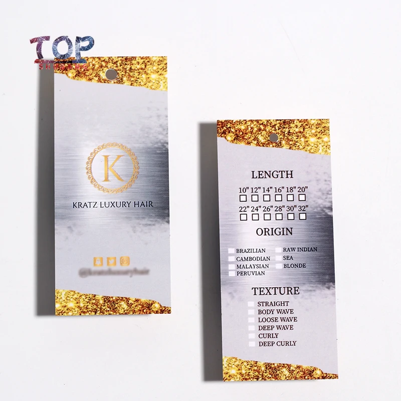 Пользовательские этикетки для волос шаблон выбор расширение бумаги Висячие