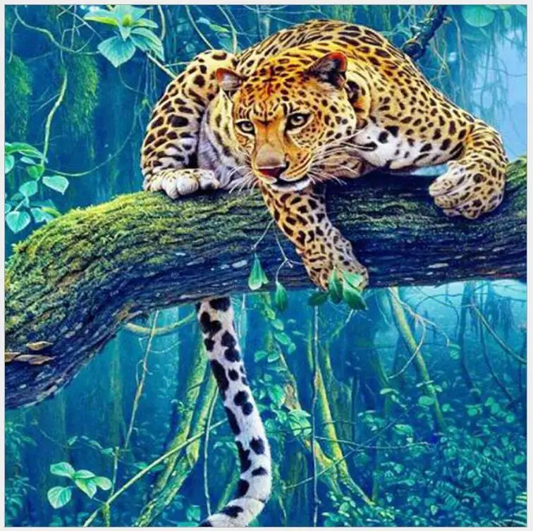 Алмазная вышивка леопард полный животные daimand Картина гобелен Алмазные точки