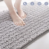 soft chenille bath mats bathroom tufted absorbent carpet home anti slip bath shower mat floor decorative entrance washable rug