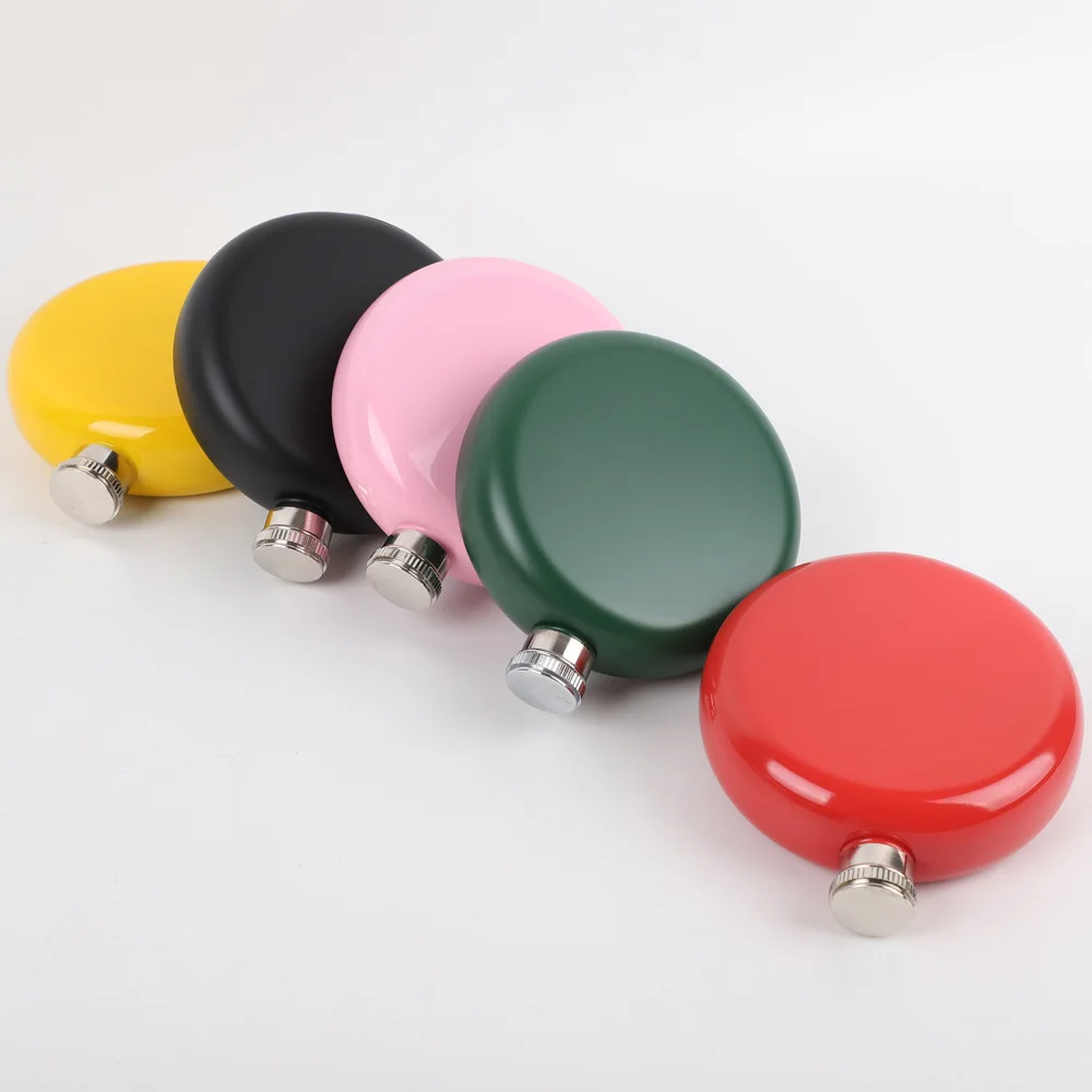 Портативный пищевой 304 фляга из нержавеющей стали 5 унций круглый кувшин для