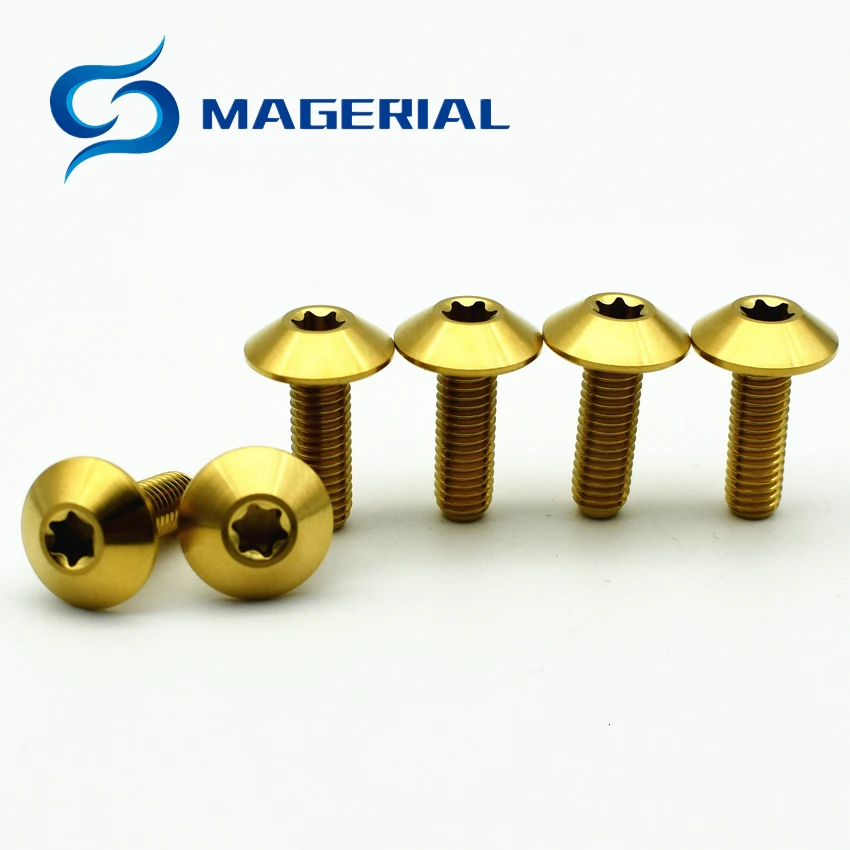 Титановые болты M5 x15mm M6 x12mm 15 мм 20 мм там цвета ферменной конструкции головкой торцевой разъем Ti винты Ti Упаковка застежек из 6 штук