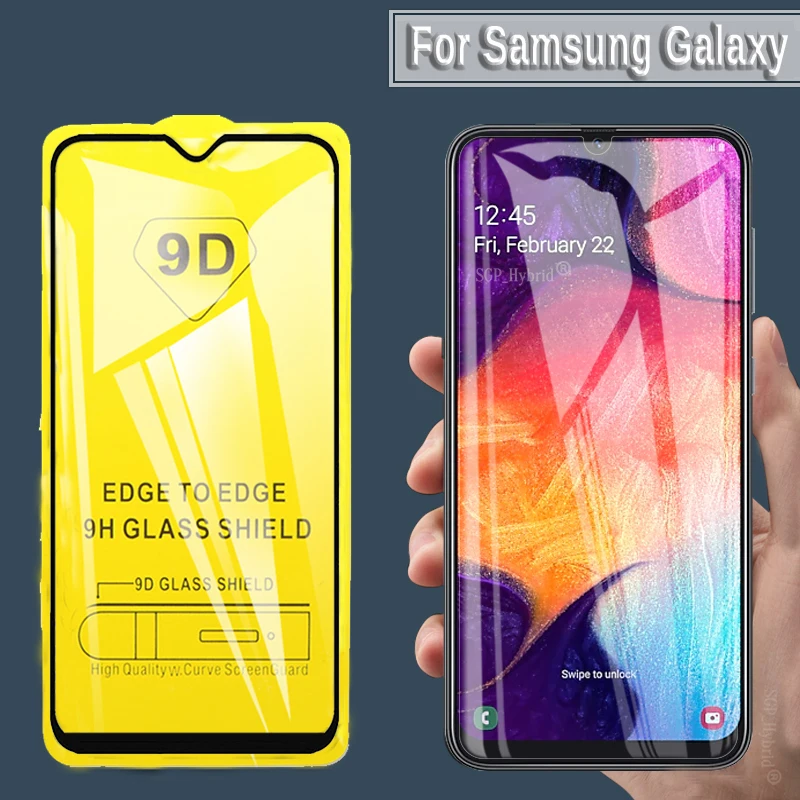 

9D Curved Screen Protector 2 pc on For Samsung Galaxy A30 A50 A10 Tempered Glass For Samsung M10 M20 M30 M40 A40 A60 A70 A80 A90