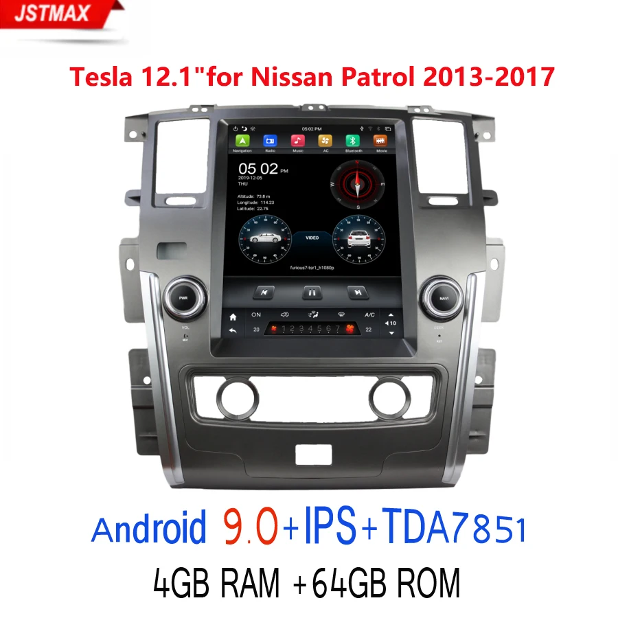 12 1 Tesla PX6 автомобильный мультимедийный плеер для Nissan Patrol 2013 2014 2015 2016 2017 стерео