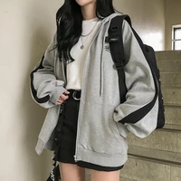 zip up for harajuku jumper long hoodies korean sleeve style clothes hooded hooded women oversized casual regular coat sweatshirt